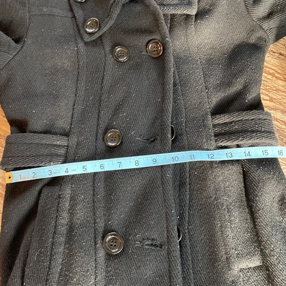 Ricki’s ladies black double breasted wool/polyester blend winter coat. - Picture 7 of 8